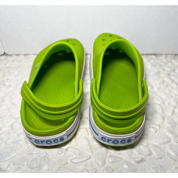 Crocs Unisex Bayaband Clogs Lime Green White Slides Men’s 7 Women’s 9 - Picture 5 of 5